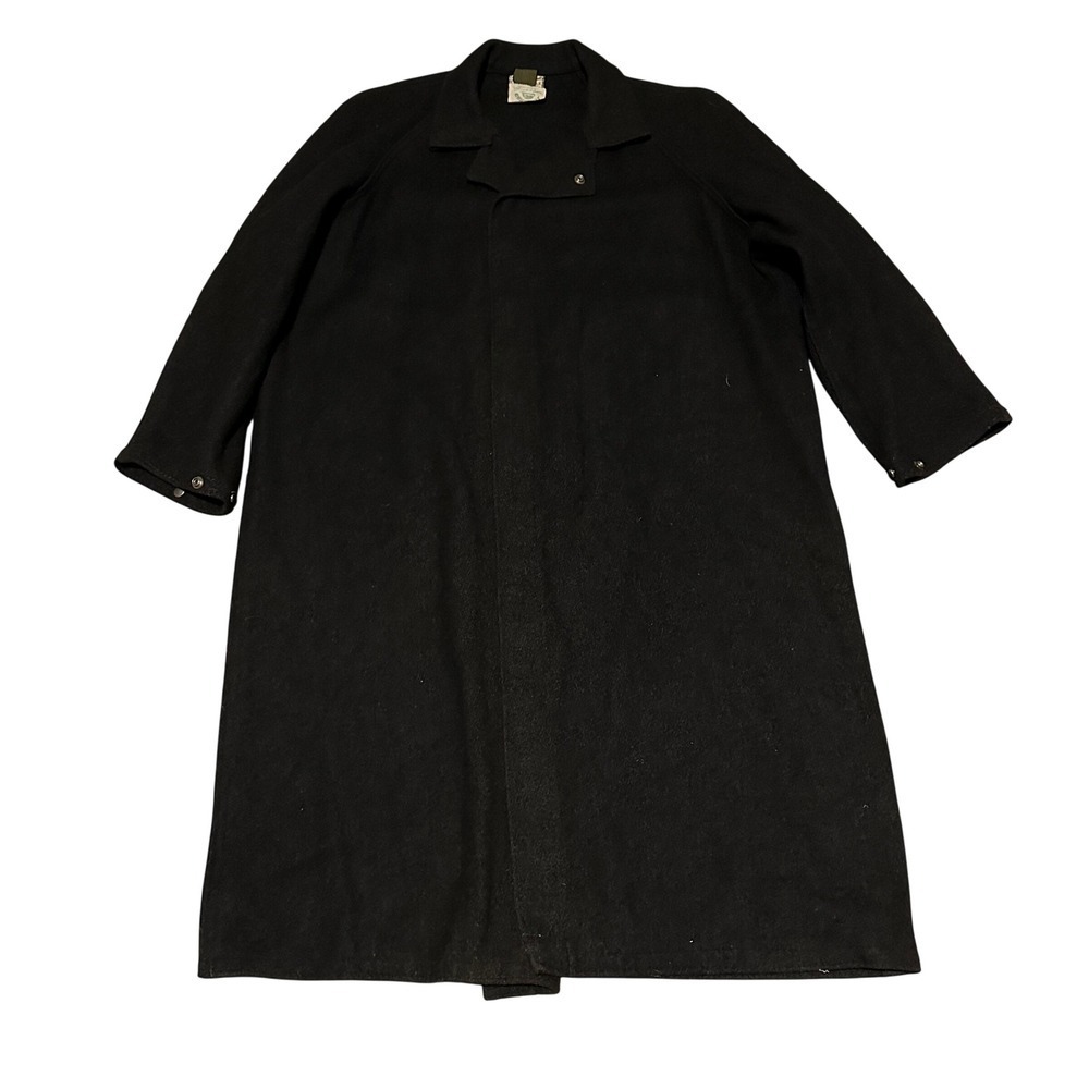 Gardwell Products Black Gray Wool‎ Blend Long Coat Republic Steel Logo Size 46